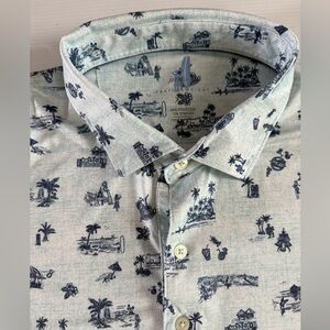 Johnnie-O Featherweight Polo Shirt Men 2XL ‎ Blue Party Print Performance Golf